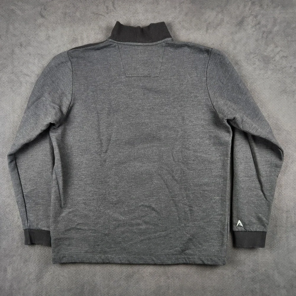 Oakland Raiders NFL 1/4 Zip Antigua Mens Large Gray Heather‎ Pullover Sweater